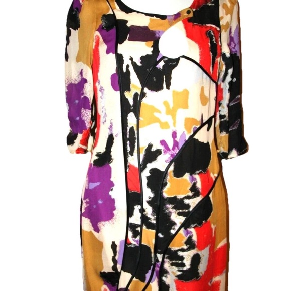 Madison Marcus Abstract Multicolor Print Tunic Shift Dress - Picture 1 of 7